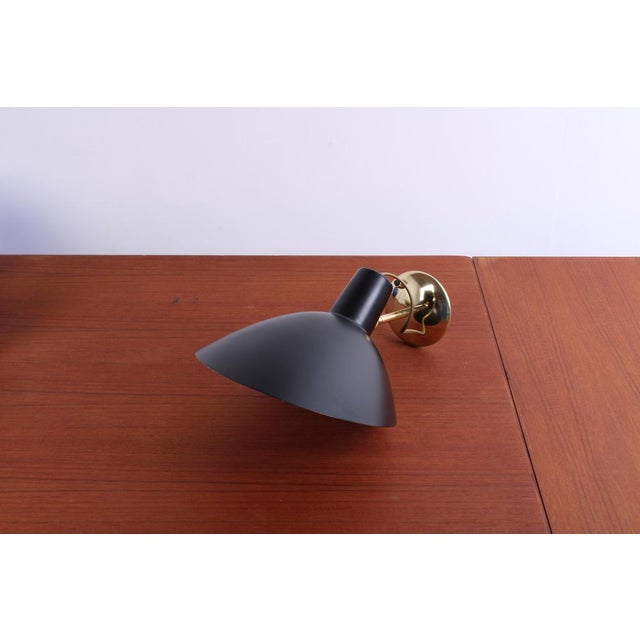Mid-Century Modern Visor Black Wall Lamp in Brass by Vittoriano Vigano for Arteluce, 1950s For Sale - Image 3 of 16