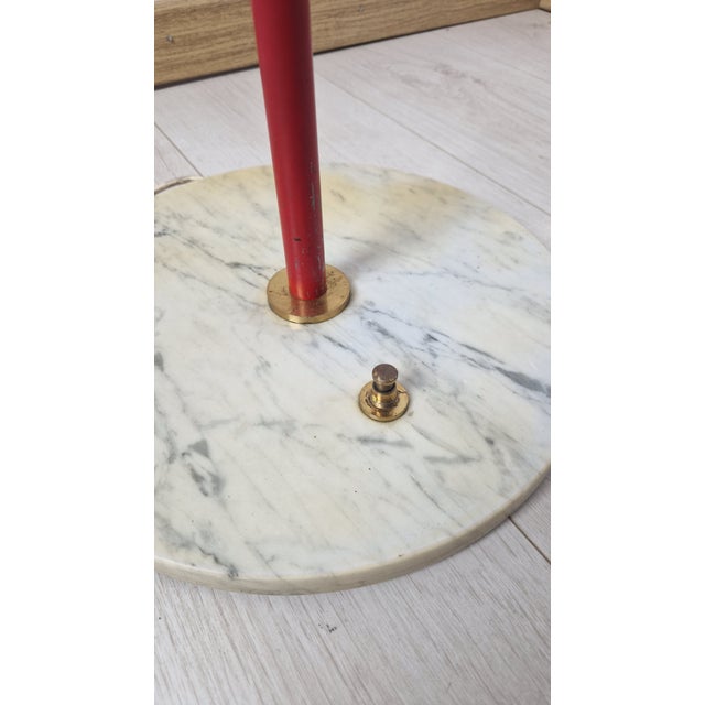 Floor Lamp for Reading with Red Marble Base and Cone with Joint, 1950s For Sale - Image 10 of 18