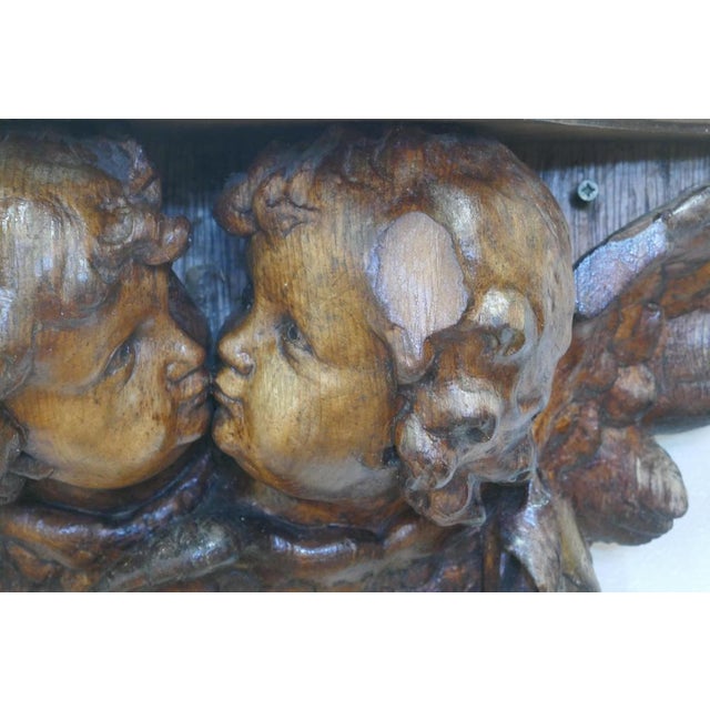 Antique Carved Wood Cherub Wall Bracket, 1850 For Sale - Image 3 of 9