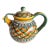 1980s Yellow Handpainted Yellow Aqua Pottery Teapot Ponte Yecchio Handcrafted in Italy For Sale