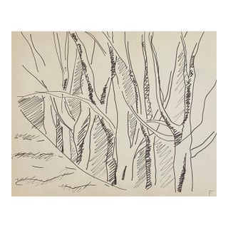 1960s Frank Wallace Maple Trees in the Style of Cezanne Drawing For Sale