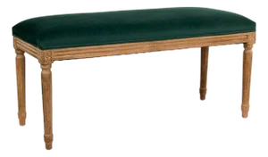 Lille Velvet Bench - Emerald Velvet with Natural Oak Frame