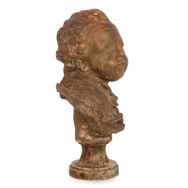 French Antique Terracotta Bust of Compte D’Artois by Fernand Cianciani For Sale - Image 6 of 18