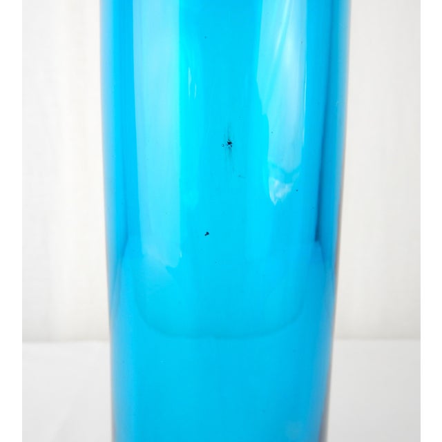 Glass Mid-Century Modern Teal Blue Glass Decanter, Attributed to Antonio Da Ros For Sale - Image 7 of 10