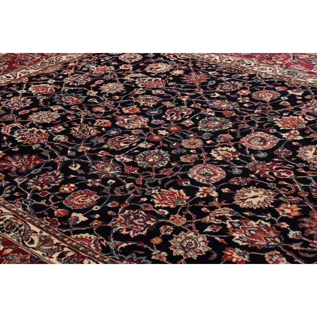 Textile Persian Mashad Rug with Floral Pattern For Sale - Image 7 of 11