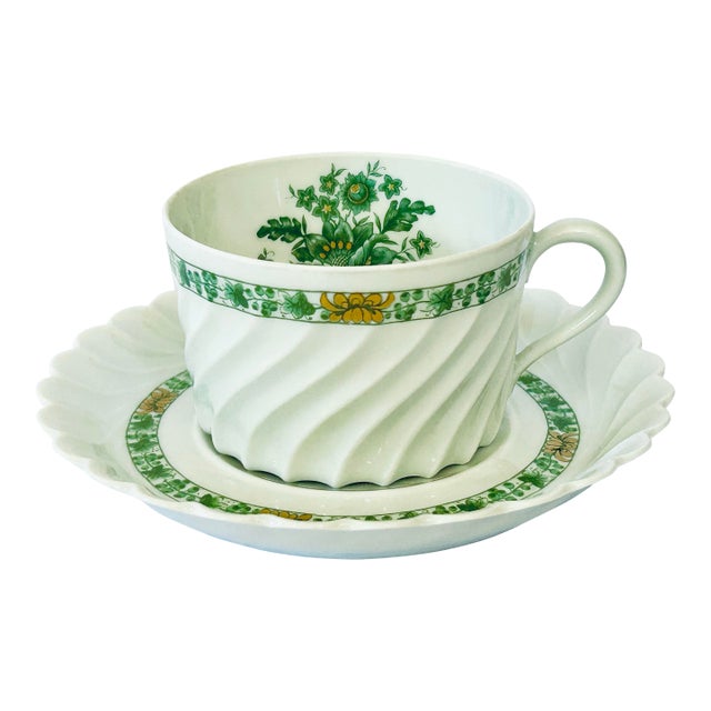 1960s Calais Haviland Limoges Flat Cup & Saucer Set For Sale