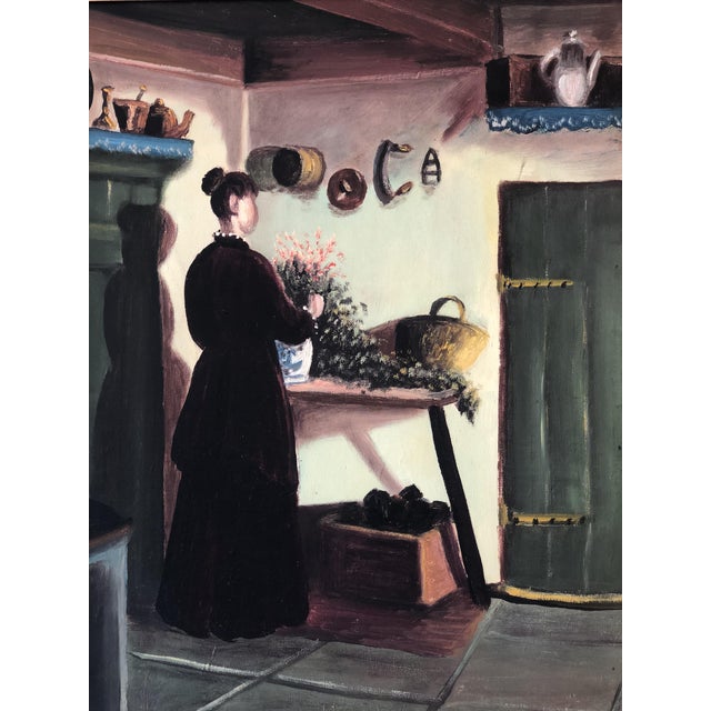 Green Figurative Composition, 1940s, Oil Painting on Canvas, Framed For Sale - Image 8 of 15