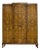 Vintage Art Deco Burr Walnut Triple Door Wardrobe, 1930s For Sale