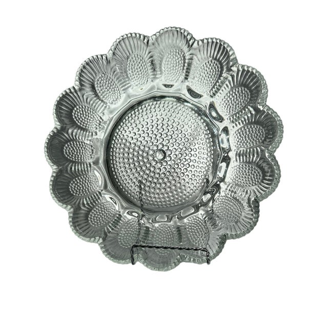Transparent Hobnail Glass Egg Plate Indiana Glass, 1970’s For Sale - Image 8 of 8