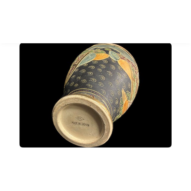 Antique Japanese Satsuma Moriage Vase With Gilded Enamels For Sale In Tampa - Image 6 of 7