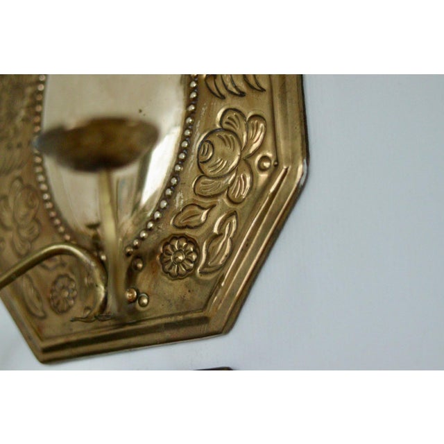 Mid-Century Swedish Octagonal Brass Double Arm Sconces, Set of 2 For Sale - Image 16 of 18