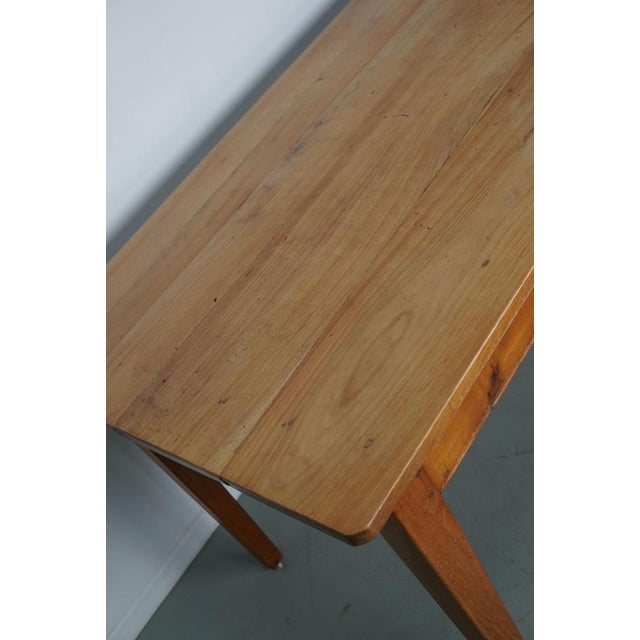 Wood Vintage 20th Century Farmhouse French Cherry Dining Table For Sale - Image 7 of 17
