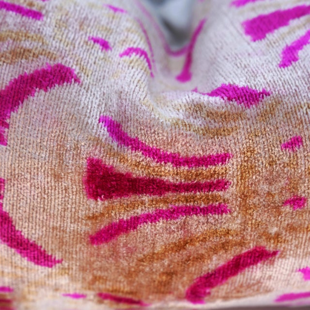 Contemporary Handmade Luxury Pink Velvet Throw Pillow + Down Insert For Sale - Image 10 of 12