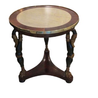 1920s French Empire Style Gueridon Marble Top Table For Sale