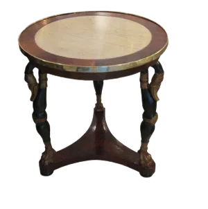 1920s French Empire Style Gueridon Marble Top Table