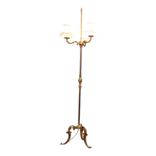 Rococo Brass Candelabra Floor Lamp, 1960 For Sale