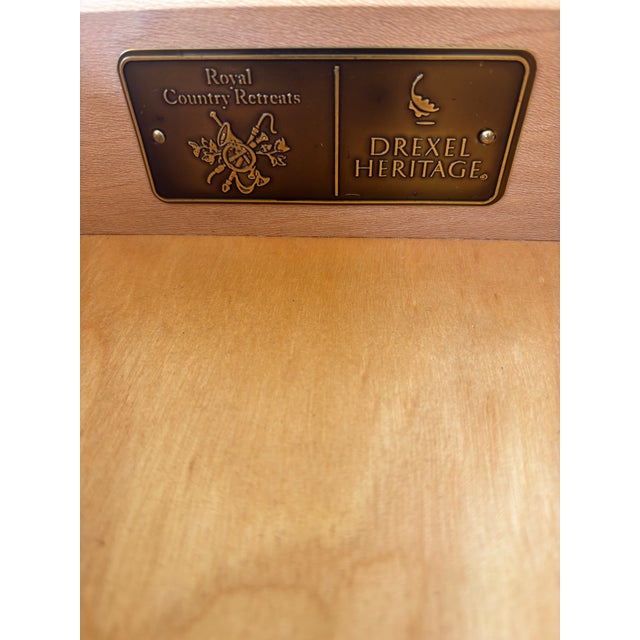 Drexel Heritage Royal Country Retreats Collection 4 Drawer Oak Nightstand For Sale - Image 9 of 9
