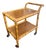 1960s Burnt Bamboo & Rattan Wrapped Two-Tier Drinks or Bar Cart on Casters For Sale