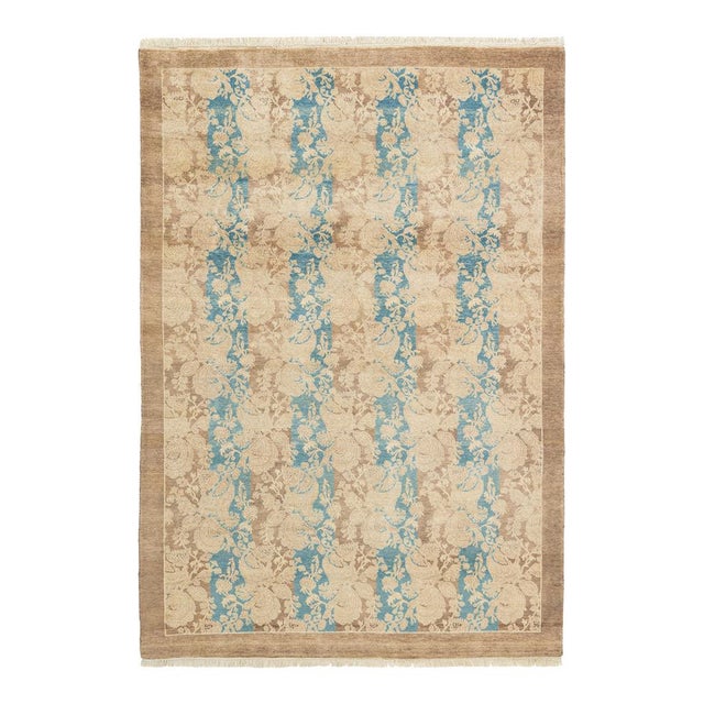Mogul Collection Hand-Knotted Area Rug - Brown 4' 1" x 5' 10" For Sale - Image 9 of 9