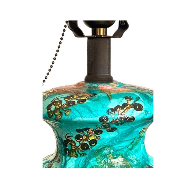 Ceramic Table Lamp in a Beautiful Victorian Bird and Floral Pattern For Sale - Image 7 of 14