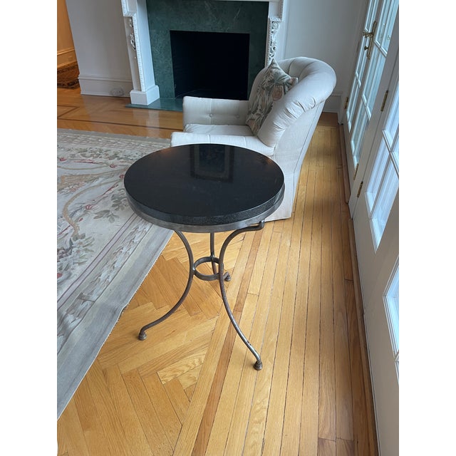 Antique French Maison Jansen Style Gueridon Black Marble Top Side Table For Sale - Image 12 of 12