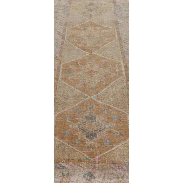 Unique & Colorful Turkish Kars Runner With Tribal Designs and Geometric Motifs For Sale - Image 4 of 12