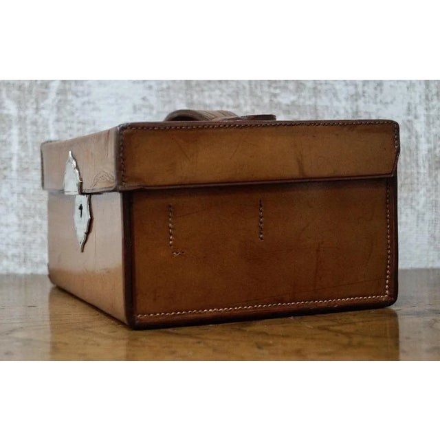 1910s Antique Drop Front Leather Stationary Box, 1910s For Sale - Image 5 of 9