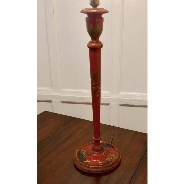 Black Chinoiserie Lacquer Table Lamp, 1930 For Sale - Image 8 of 10