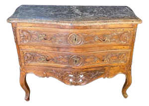 18th Century French Louis XV Marble Top Chest of Drawers