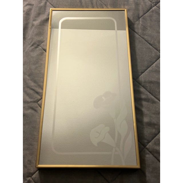 Vintage Postmodern 1980s Wall Mirror Clock and Wall Art Set of 3 Brass