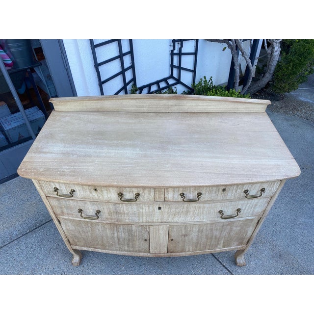 English Vintage Solid Wood Bleached Cabinet For Sale - Image 3 of 12