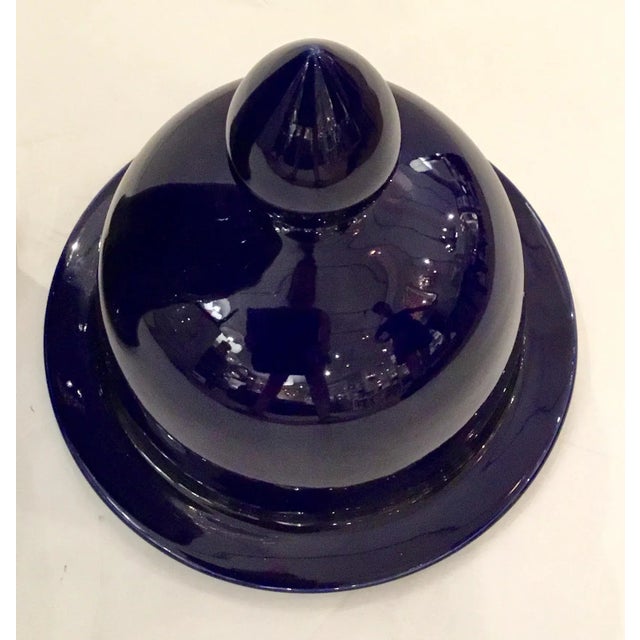 Modern Medium Blue Porcelain Ginger Jar For Sale - Image 4 of 6