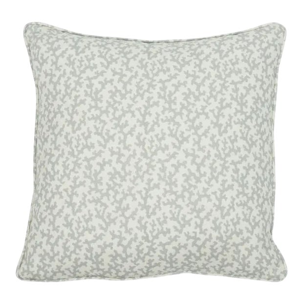 Schumacher X Veere Grenney Folly 20" Pillow in Orpington Blue For Sale