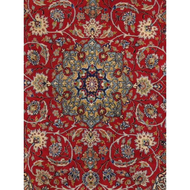Persian Vintage Hand-Knotted Persian Isfahan Rug 3'7" X 5'4" For Sale - Image 3 of 5