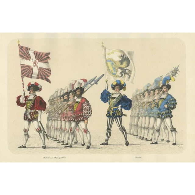 Paper Heinrich Jenny, The Wine Merchants and Weavers Guilds a Show of Bernese Trade and Craft, 1855, Paper For Sale - Image 7 of 10