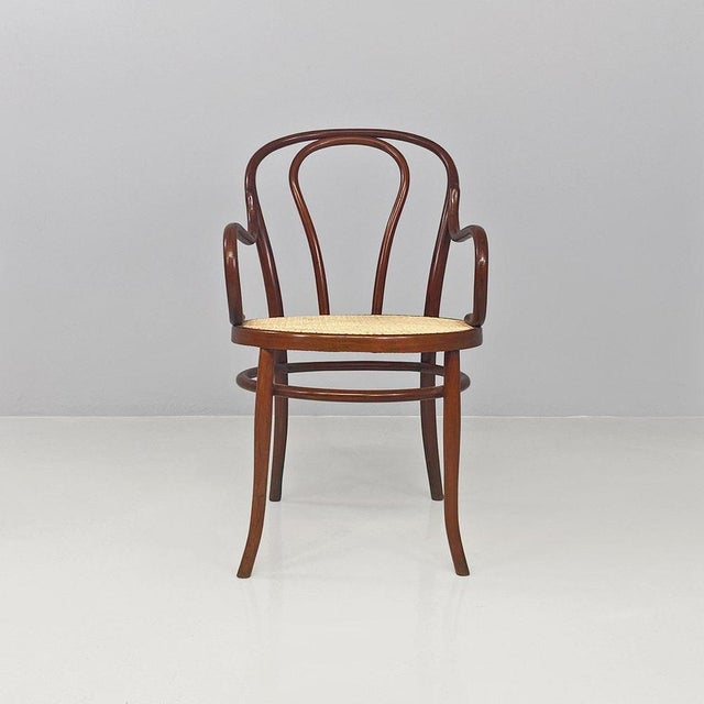 Set of Mid-Century Italian Beech Wood and Vienna Straw Chairs from Thonet, 1950s For Sale - Image 13 of 16