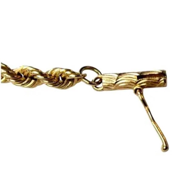 Late 20th Century 14k Yellow Gold Twisted Rope Chain Necklace, 18 Inches For Sale - Image 5 of 8