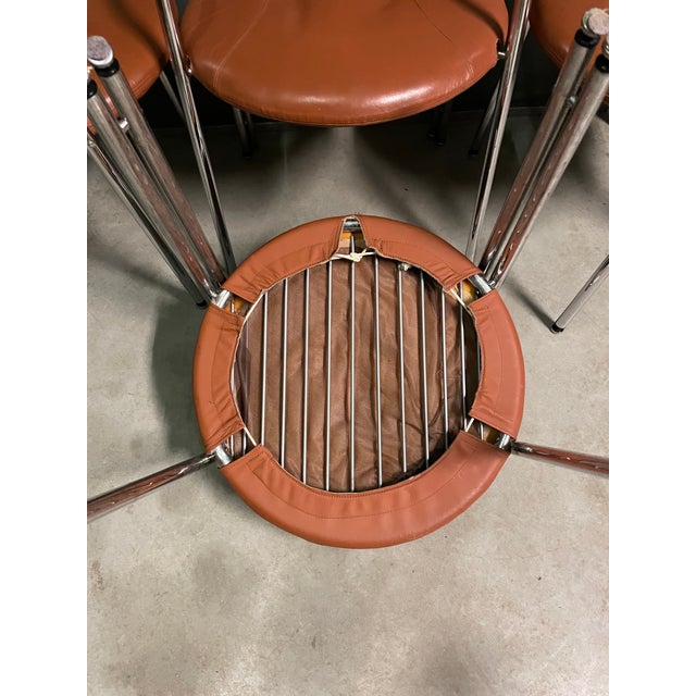 Brown Vintage Dinning Chairs by Gastone Rinaldi, 1980s, Set of 4 For Sale - Image 8 of 9