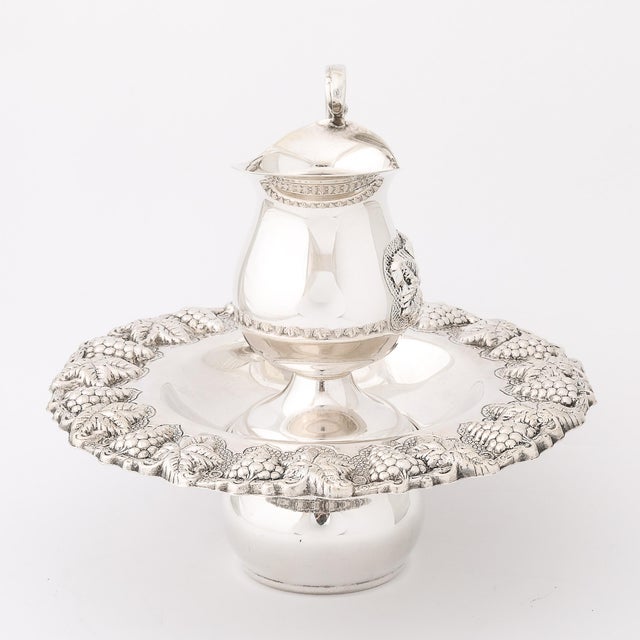 Metal Mid-Century Modernist Sterling Silver Grape & Vine Motif Mayim Achronim For Sale - Image 7 of 17