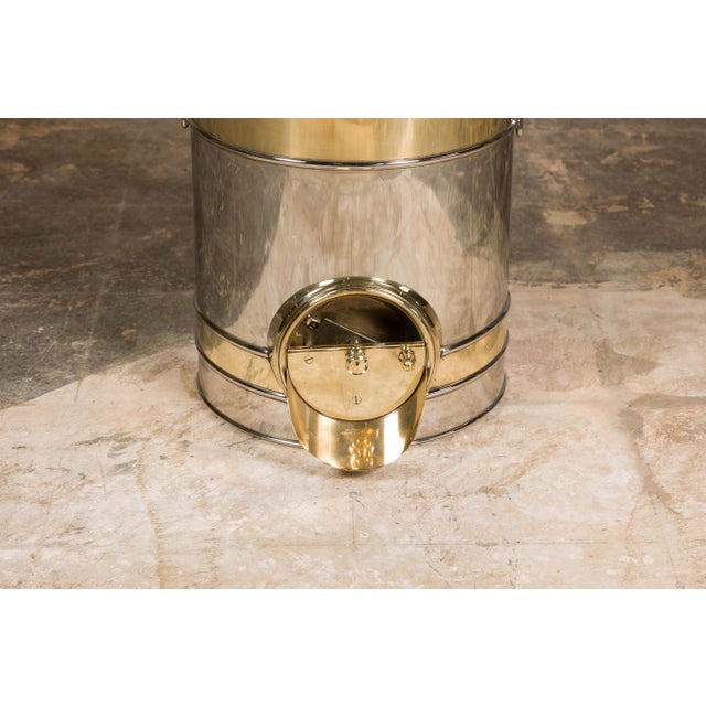 Turn of the Century French Steel and Brass Coffee Bean Dispenser, circa 1900 For Sale - Image 10 of 12