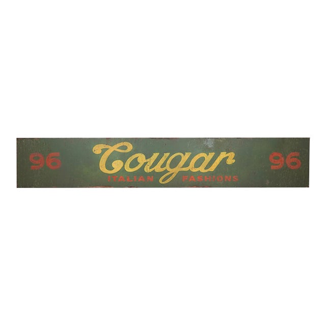 Reclaimed Cougar Italian Fashions Marty Supreme Movie Prop Sign For Sale
