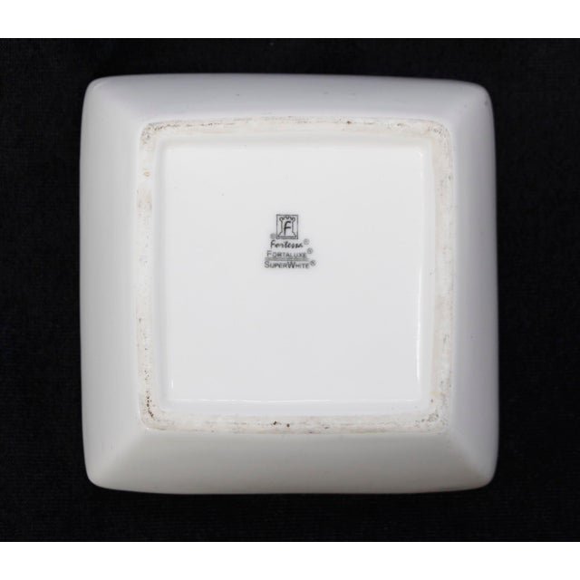 Mid 20th Century Mid 20th Century Modern Waldorf Astoria Fortessa Fortaluxe Superwhite Square Dip Dish For Sale - Image 5 of 6