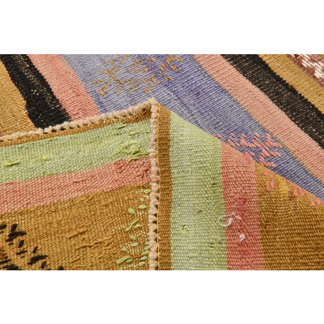 Brown Vintage Turkish Kilim Rug For Sale - Image 8 of 12
