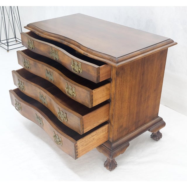 Light Mahogany Ball & Claw Feet Brass Hardware 4 Drawers Bachelor Chest Dresser For Sale - Image 13 of 16