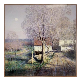 Vintage Impressionist John Charles Terelak Landscape Painting With Frame - Signed For Sale
