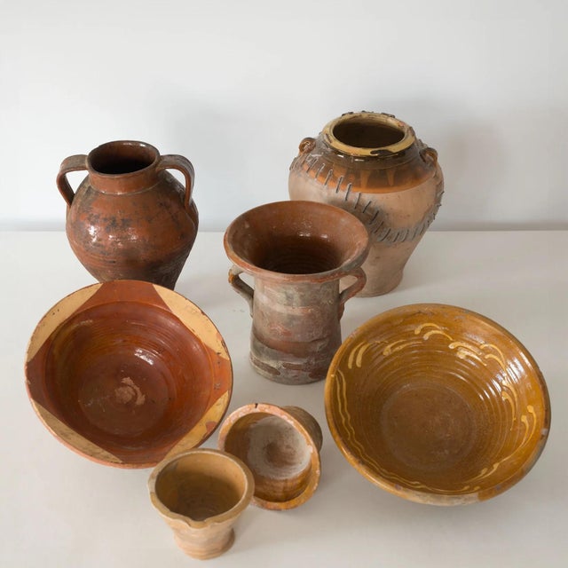 Antique Rustic Terracotta Storage Pots, 19th Century, Set of 7 For Sale - Image 3 of 9