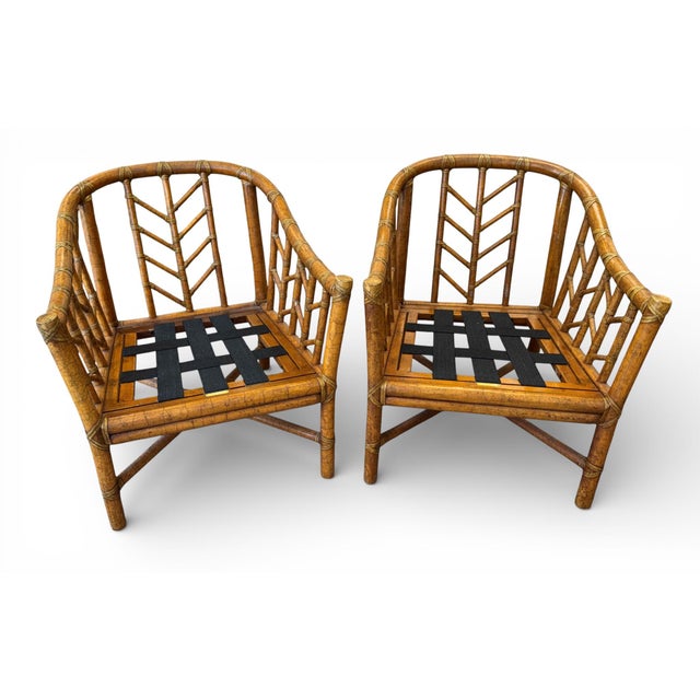 Cornflower Blue Vintage McGuire Organic Modern Lounge Chairs, a Pair For Sale - Image 8 of 16