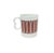 Mid-Century porcelain red mugs with a modernist design in brick red and black against white porcelain background. All of...