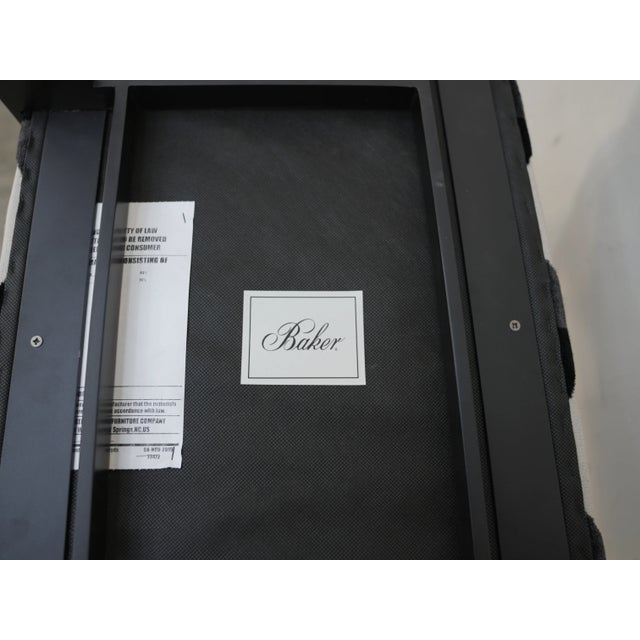 Baker Ottoman With Iron Base Geometric Pattern Fabric For Sale - Image 12 of 13