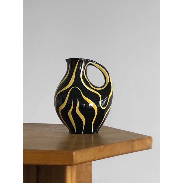 Free-Form Ceramic Pitcher or Vase attributed to Anneliese Beckh, 1950s For Sale - Image 9 of 9